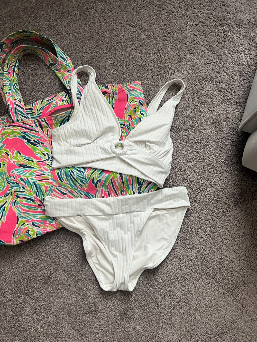 L Aerie Ribbed Two-Piece Bikini Set
